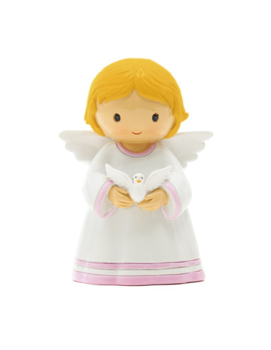 Little Pink Angel with dove in hand